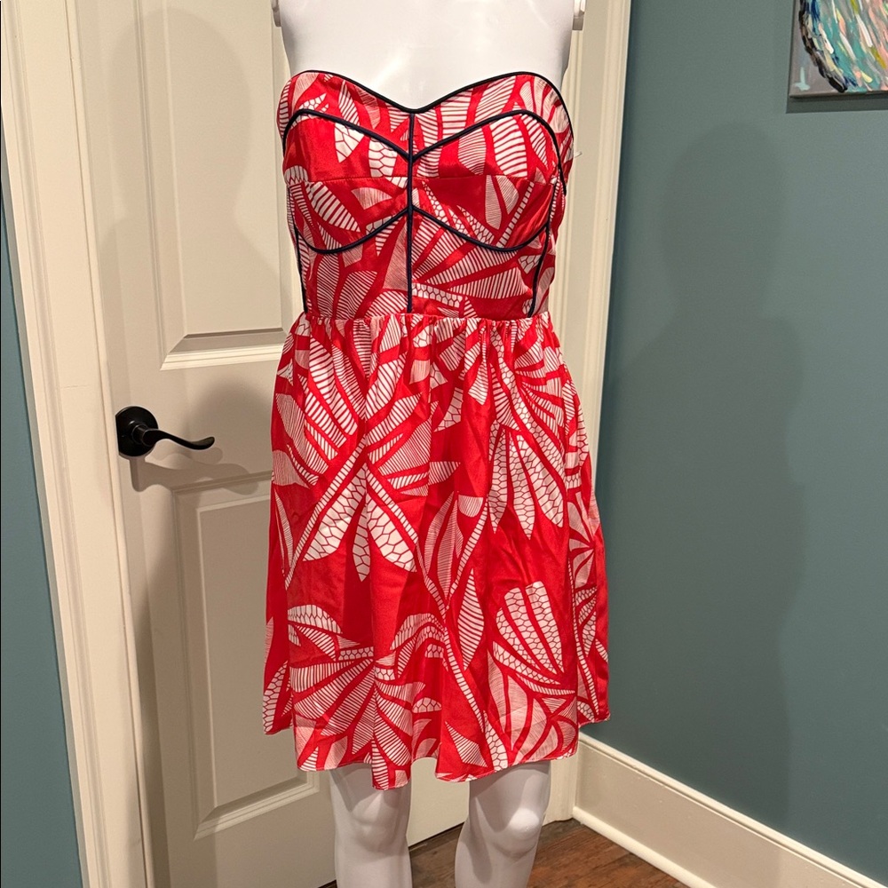 NWT Alice & Trixie Red and White Strapless Dress